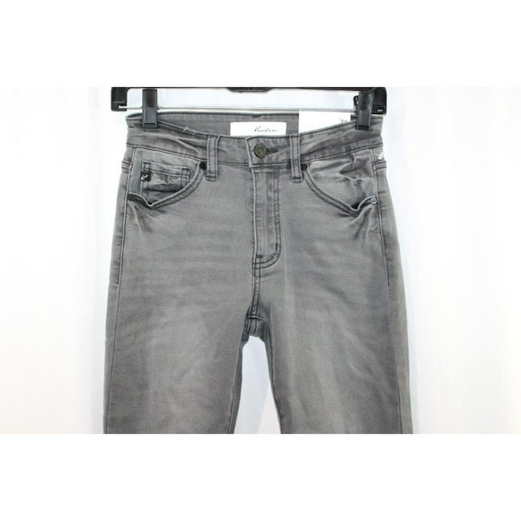 KanCan Womens Grey High Rise Super Skinny Jeans 24 NWT - Picture 2 of 7